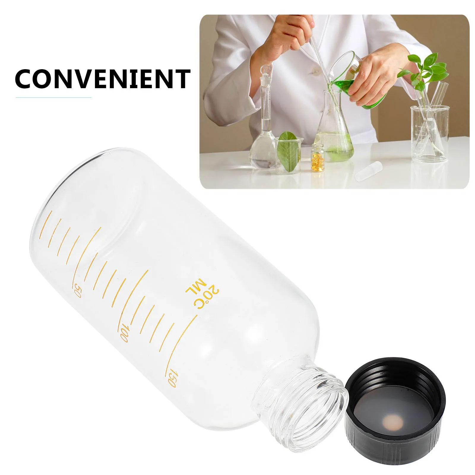 

1Pcs Vacuum Sample Vial Clear Glass Bottle Screw Cap Leakproof Labs Science Liquid Storage Sample Bottles with Lid