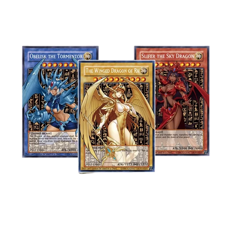 DIY Yu-Gi-Oh! Feminine Egyptian God English Tricolor Four Types of Flashes Anime Peripheral Game Collection Card Holiday Gift