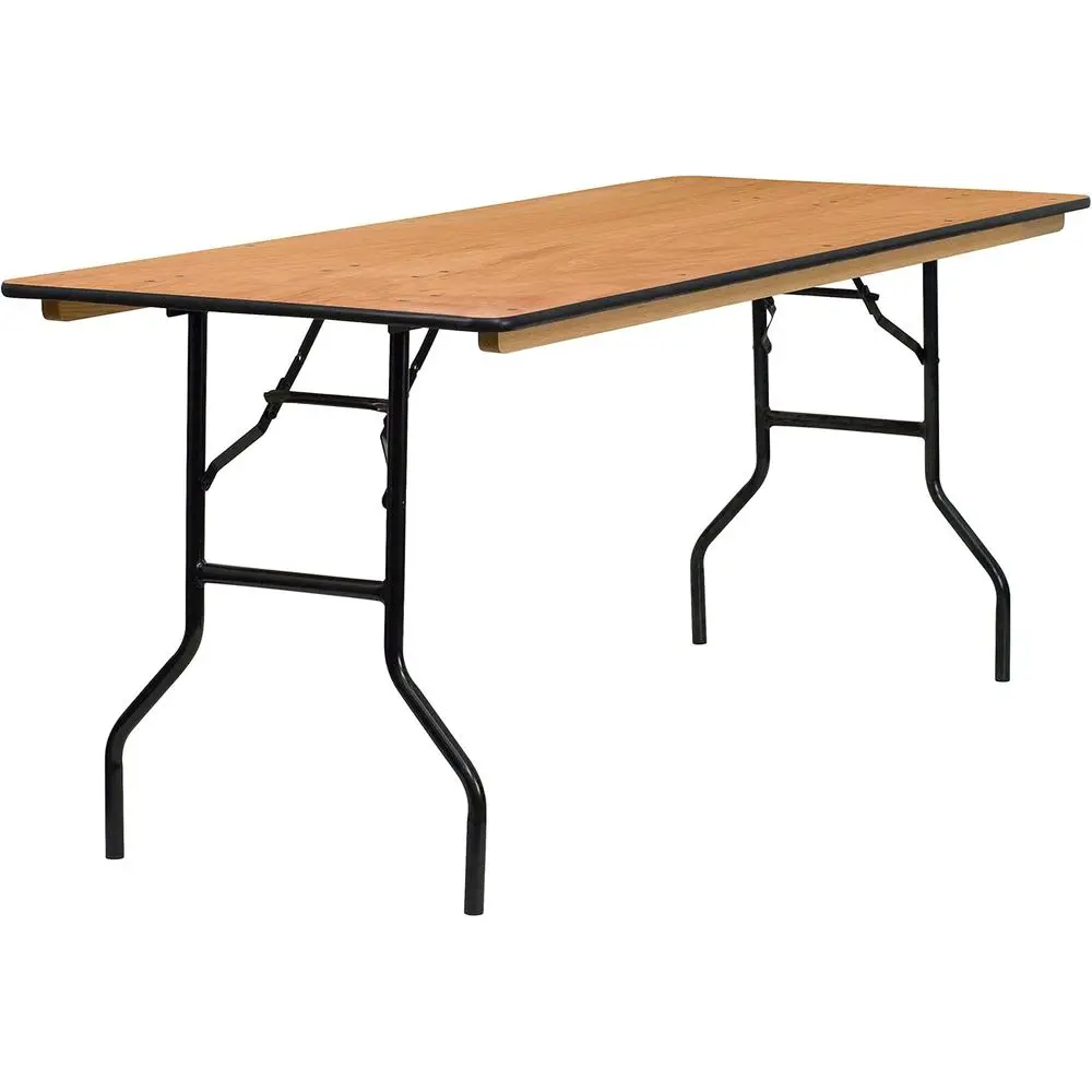Gael 6' Wood olding Training and Event Table, Recular olding Training Table with Smooth Clear Coated inished Top, Natural