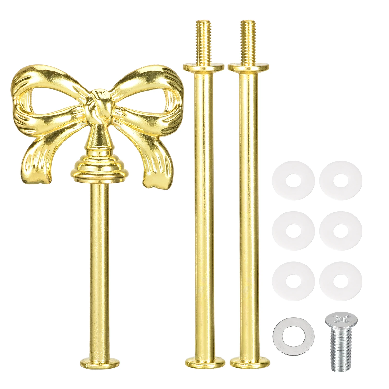 1/2 Sets Cake Tray Stand Handle Cupcake Dessert Plate Hardware Fitting Holder Rod Stand Handle Cake Party 3-Tiers Bow-Knot Gold