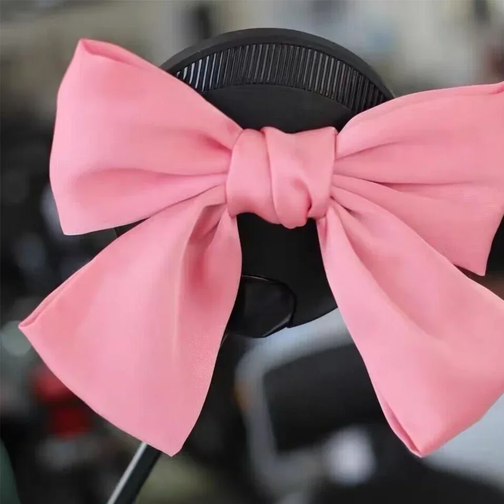 Universal Electric Vehicle Helmet Decoration Pink Bow Nylon Satin Ribbon Bow Helmet Decoration Motorcycle Helmet Accessories