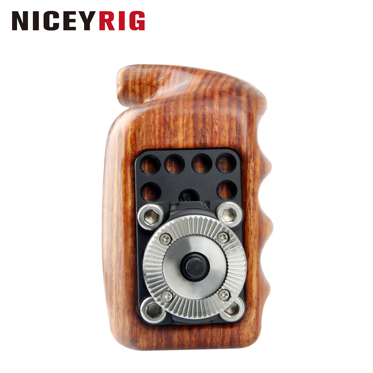 NICEYRIG Left Side Rosette Wooden Handle Grip (M6 Thread) |Applicable for Nikon Sony Canon Camera Camcorder Cage Rig