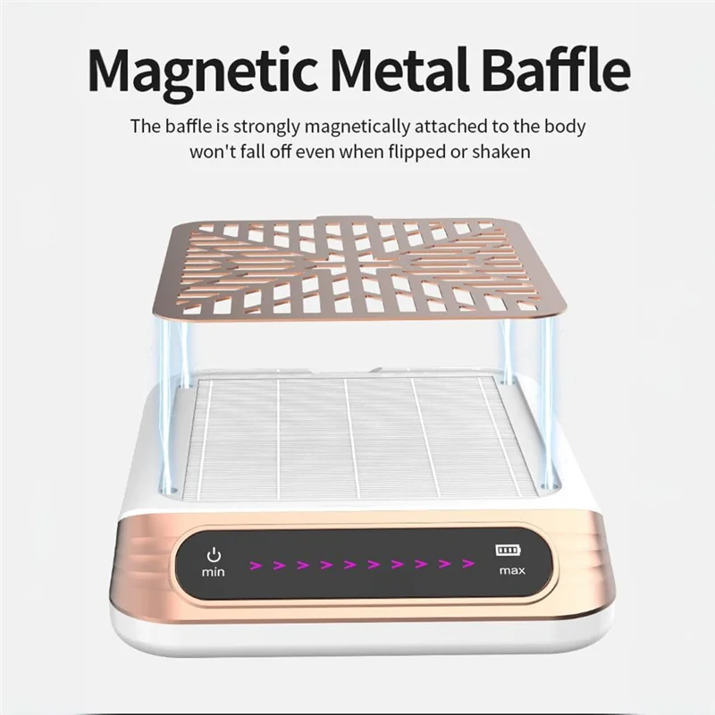 

AB11-Rechargeable Nail Dust Collector,Strong Suction,Touchscreen,One-Touch Start,Reusable Thickened Filter,For Home US Plug