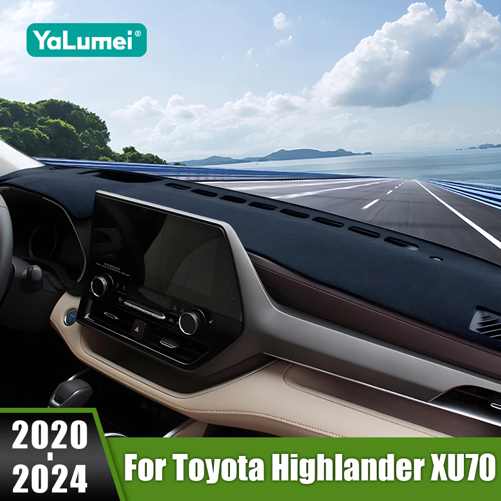 

For Toyota Highlander XU70 Kluger 2020 2021 2022 2023 2024 Hybrid Car Dashboard Anti-UV Cover Sun Shade Mats Avoid Light Pads