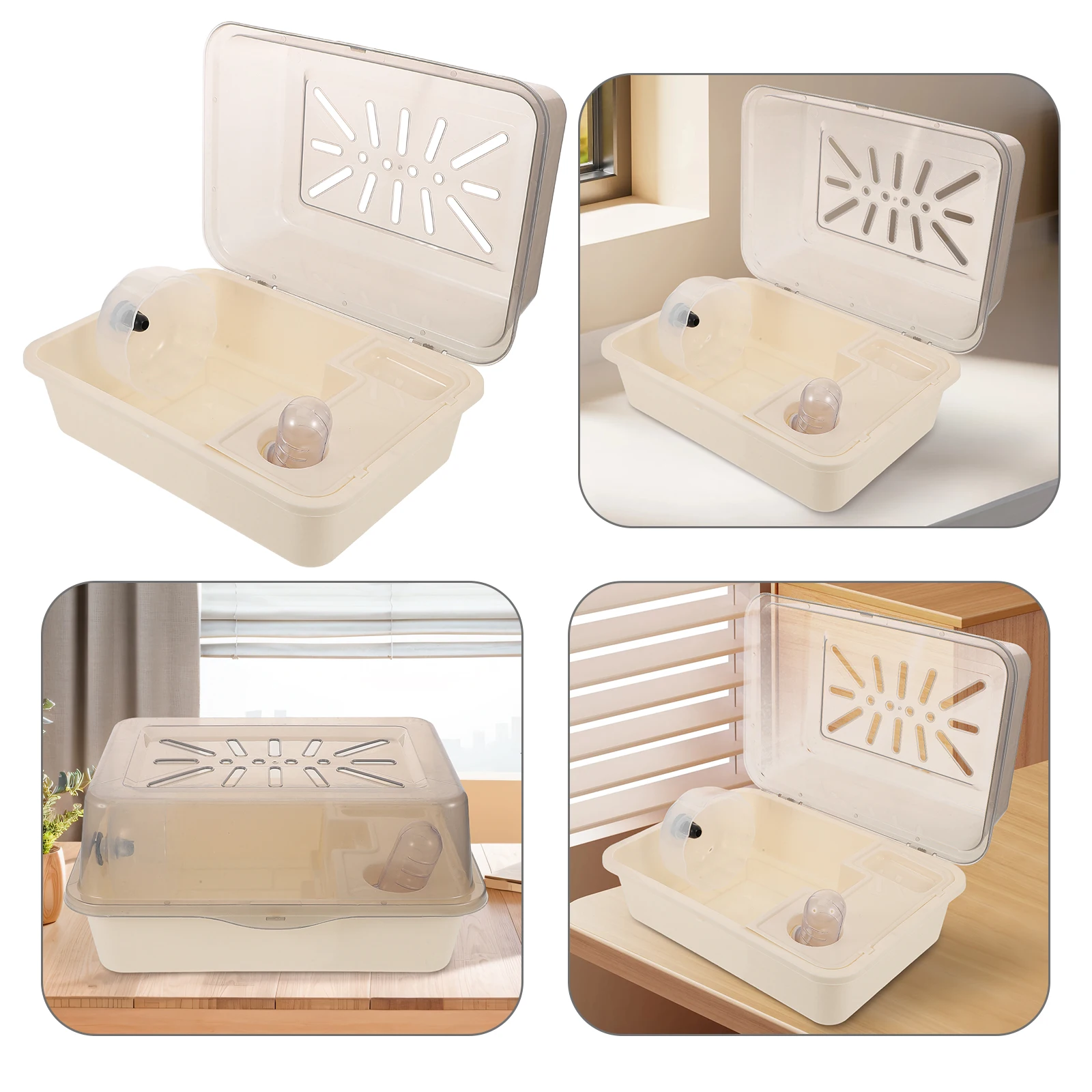 

Pet Villa Cage Bunny Travel Carrier Chinchillas Carry Case Pets Check-in Box Dwarf Hamster Portable Mouse Plastic Habitat