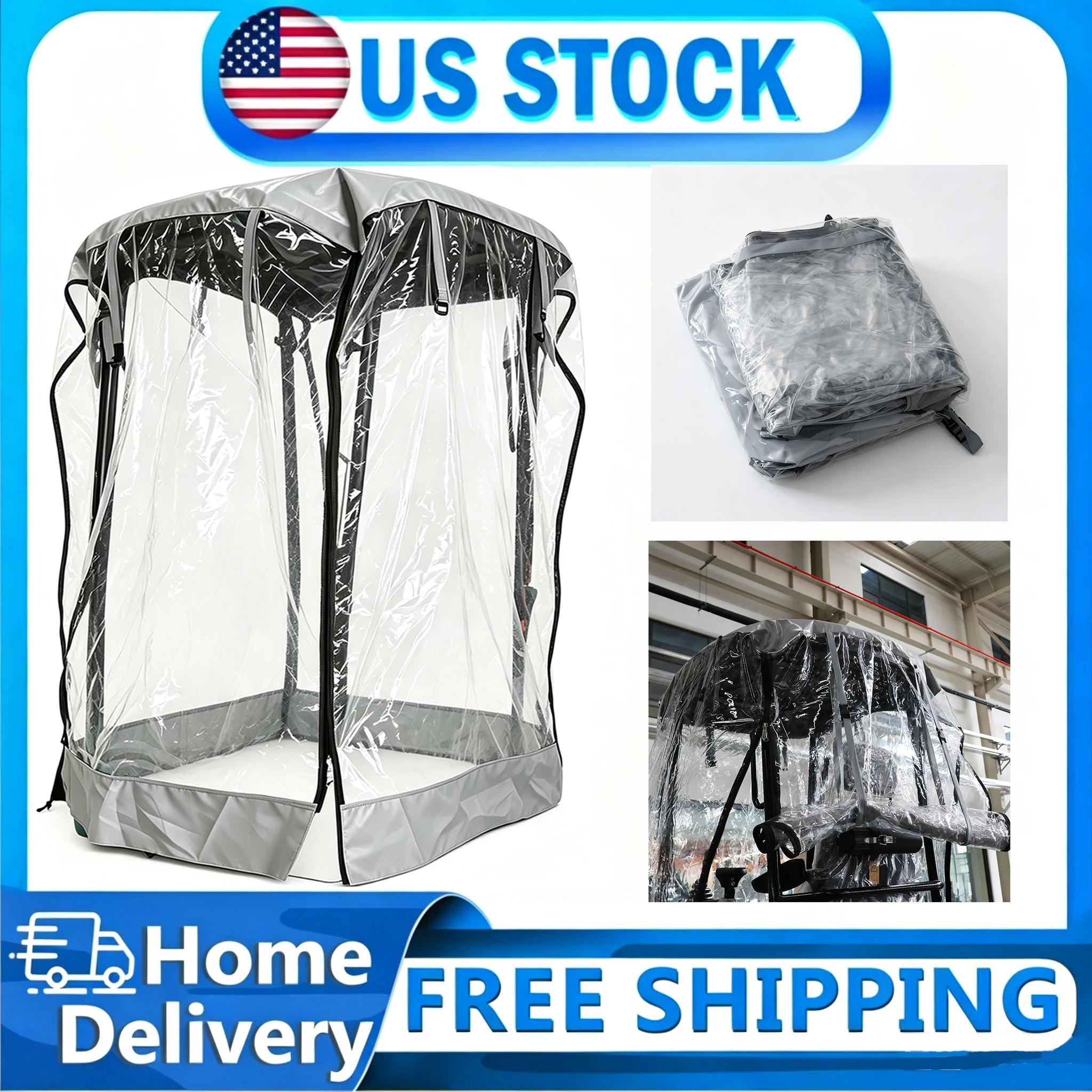 Transparent Mini Excavator Cab Cover, Waterproof PVC Rain Dust Snow Protective Canopy, Portable Fold‑All‑Weather Shelter for Small Digger Operator Cabin, US Stock Free Shipping