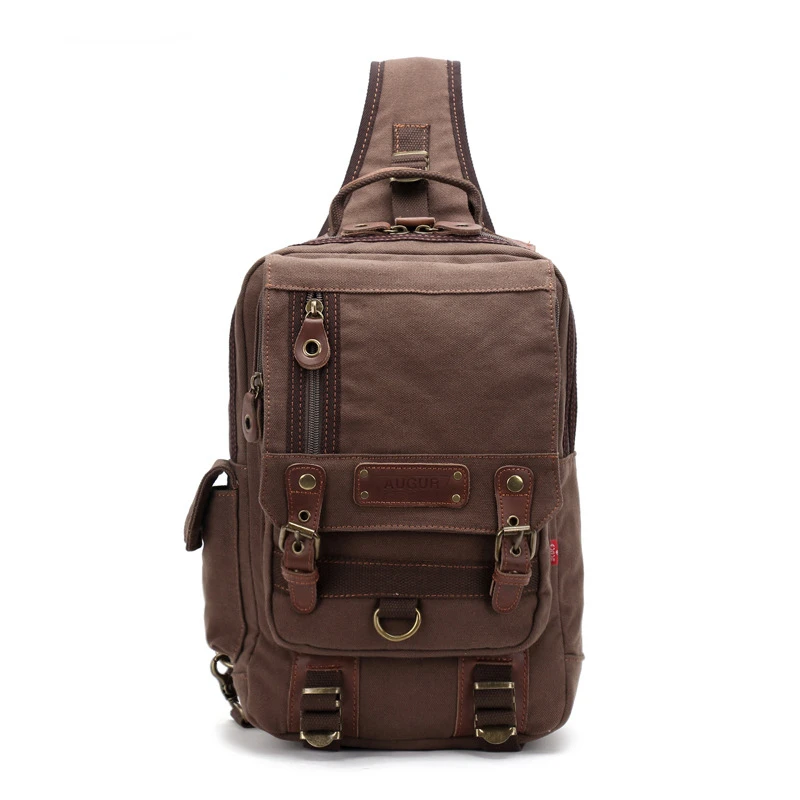 Chikage Large Capacity Single-shoulder Backpack High Quality Fashion Chest Bag Multi-function Unisex Vintage Canvas Bag