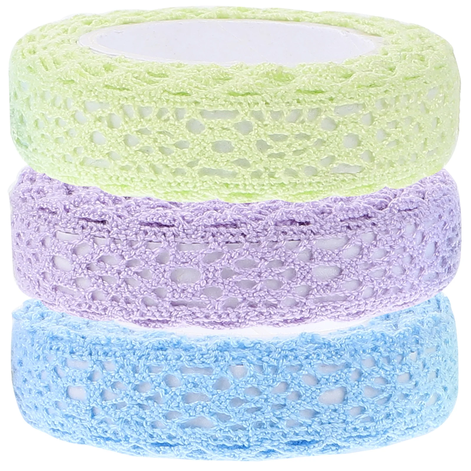 

3 Rolls Self Adhesive Fabric Lace Tape Cute School Supplies Nail Stickers Decorative Trim Photo Frame Gift Accessories