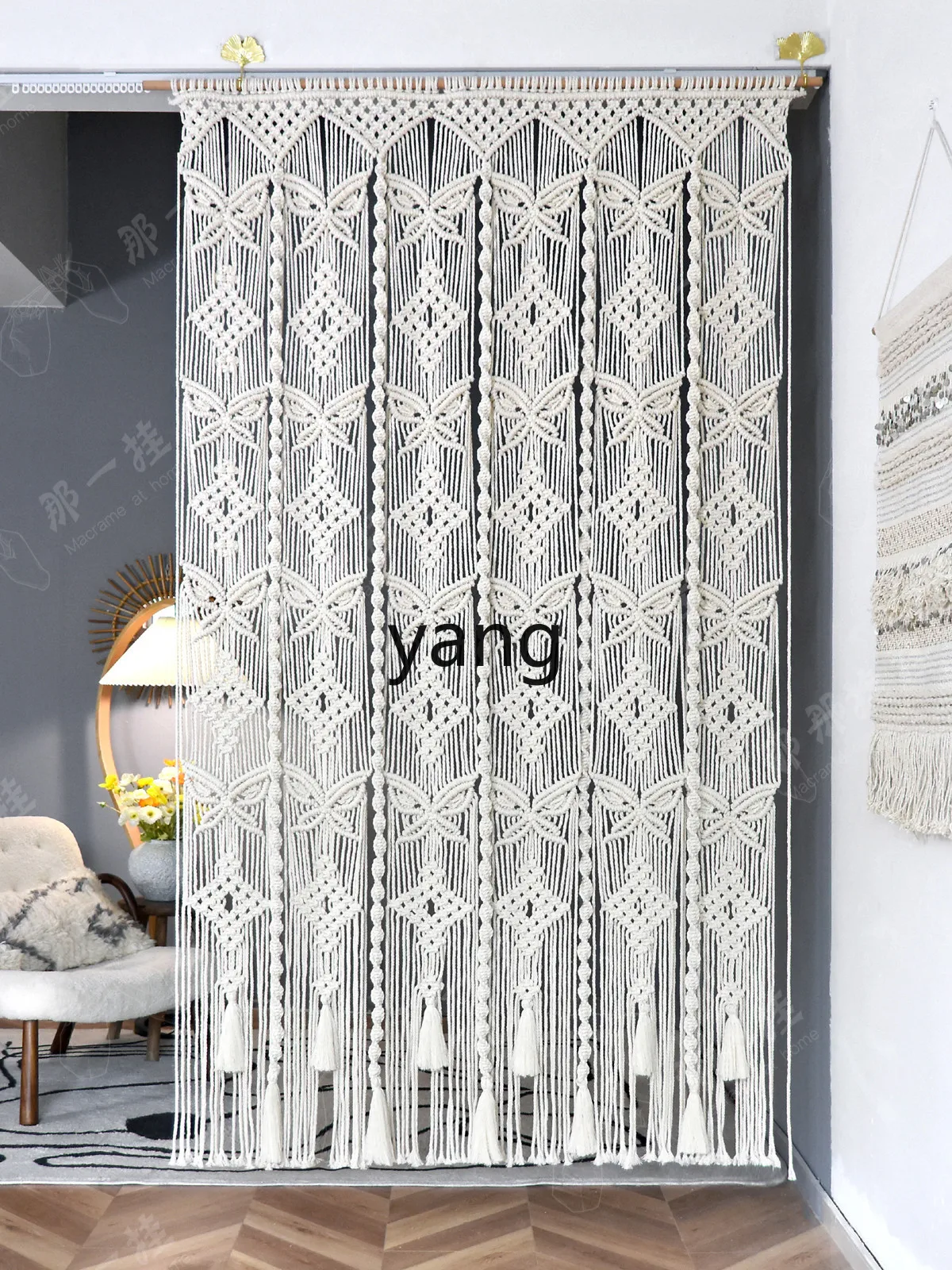 CX Hand-Woven Half Shade Portiere Curtains Curtain Line Non-Transparent Punch-Free