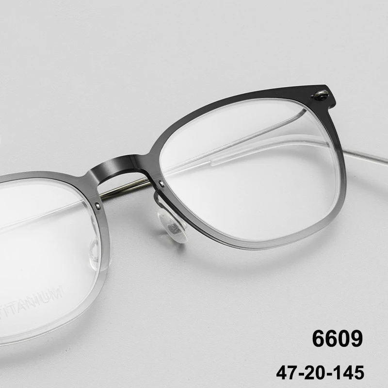 

Denmark Brand Retro Square Eyeglasses Fashion Design Titanium Ultralight Screwless Man Woman Glasses Frame 6609 Spectacles