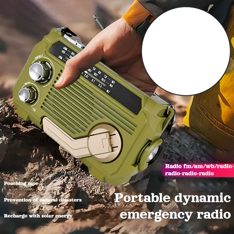 

Hand Crank Radio Emergency Weather Radio Portable Power Bank Usb/Solar/Hand Crank Charging, Bluetooth Loud Volume