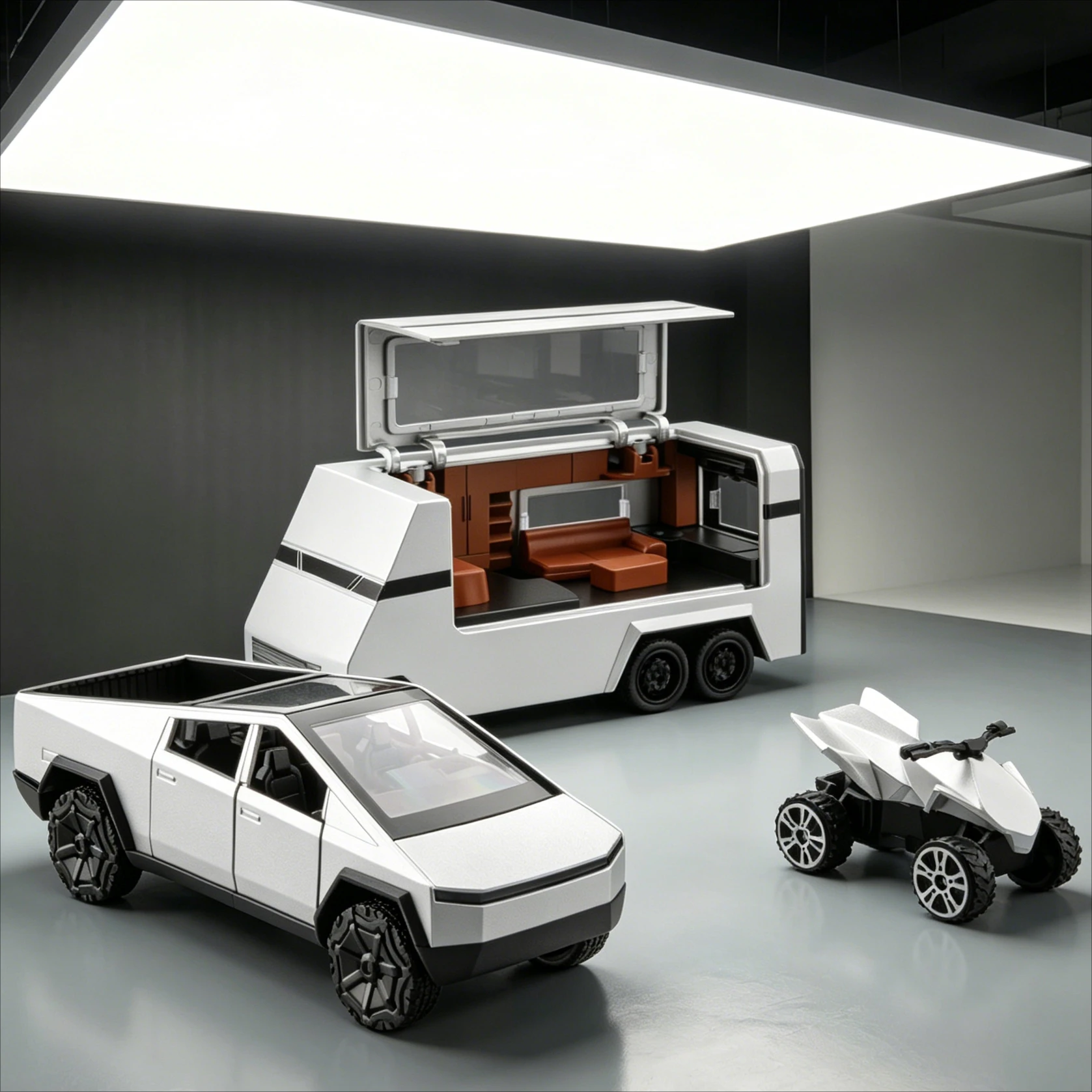 Modelo de Camioneta RV de Aleación Fundida a Presión a Escala 1:36, Juguete de Coche de Fricción sin Luces ni Sonido para Colección y Regalo