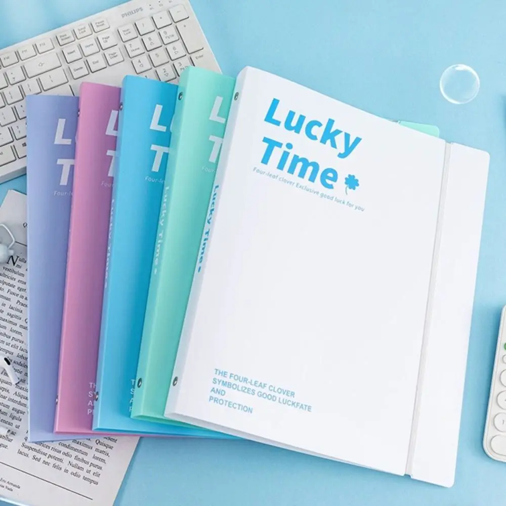 สี PP A4 แฟ้มโฟลเดอร์ 3 หลุมกันฝุ่น Binder โฟลเดอร์ขนาดใหญ่ความจุกันน้ําหลวมโฟลเดอร์จัดเก็บเอกสาร