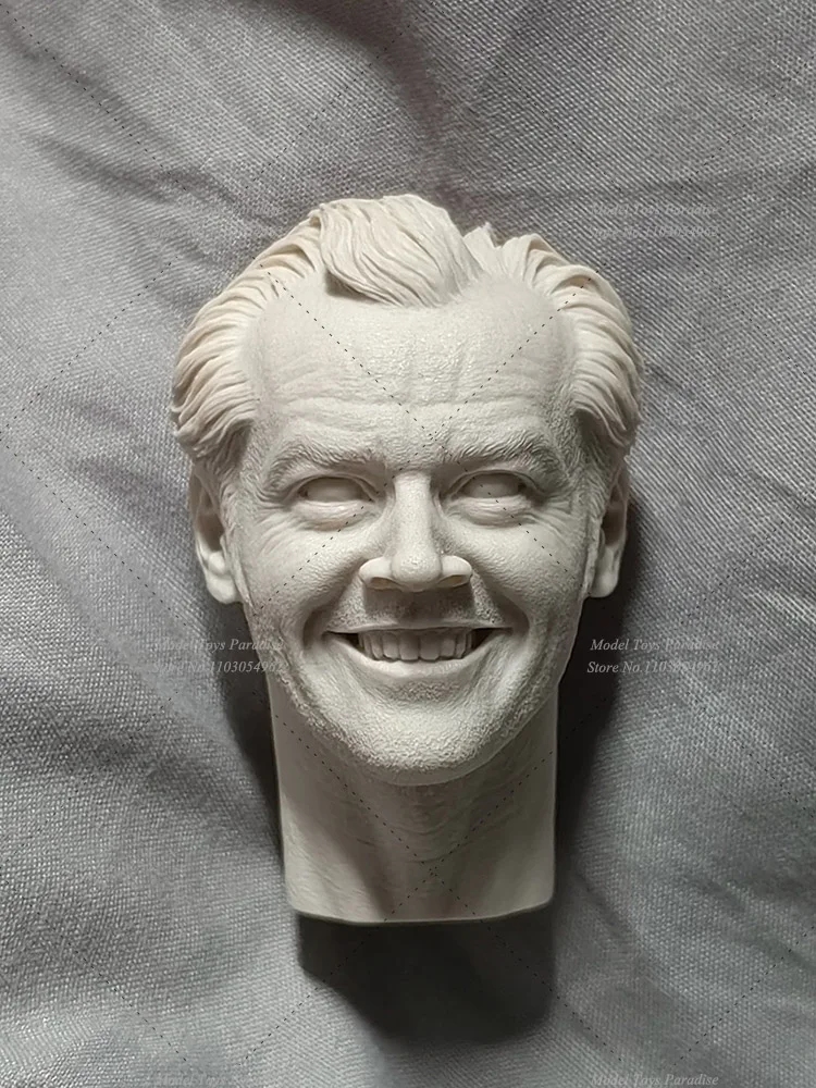 Unpainted 1/6 Men Soldier Jack Nicholson Head Sculpt Terror Writer Jack White Model Head Fit 12inch Action Figure Body