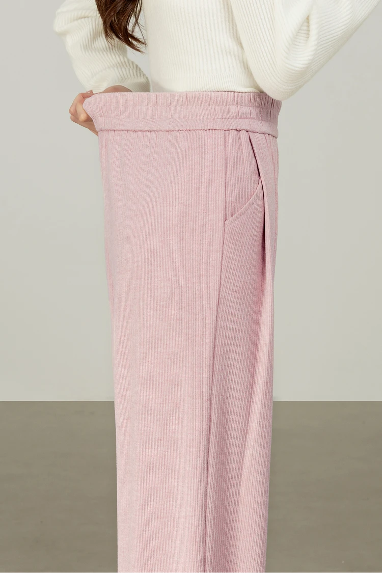 SENTUBILA Damen-Langhose, Strick, dick, gerade geschnitten, lässig, elastisch, hohe Taille, Jogginghose, Damenbekleidung 153K80276 – Detail 8