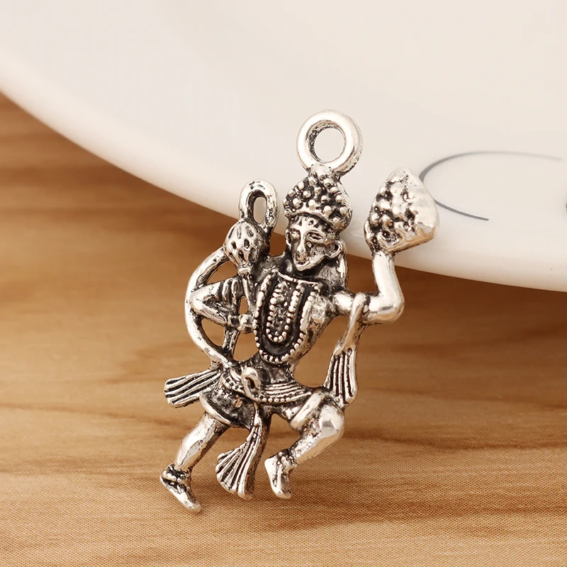 20 Pieces Tibetan Silver Vishnu Indian God Charms Pendants Beads For DIY Necklace Jewellery Making Findings Accessories 32x19mm