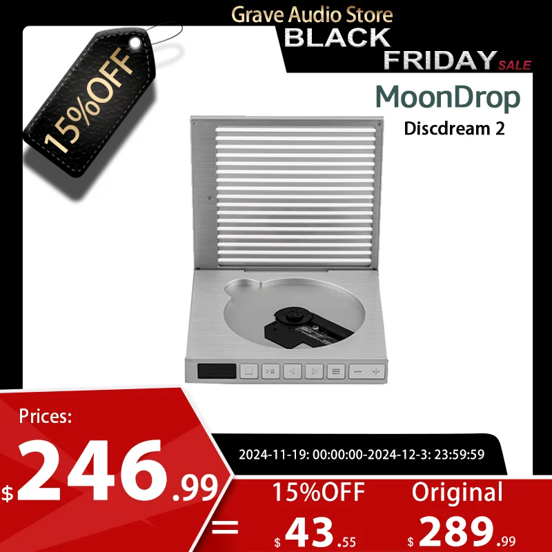 Moondrop Discdream2 Utral Portable CD Player Disc Dream2U USB DAC Dual DAC Chip 4.4mm Balanced high level Player