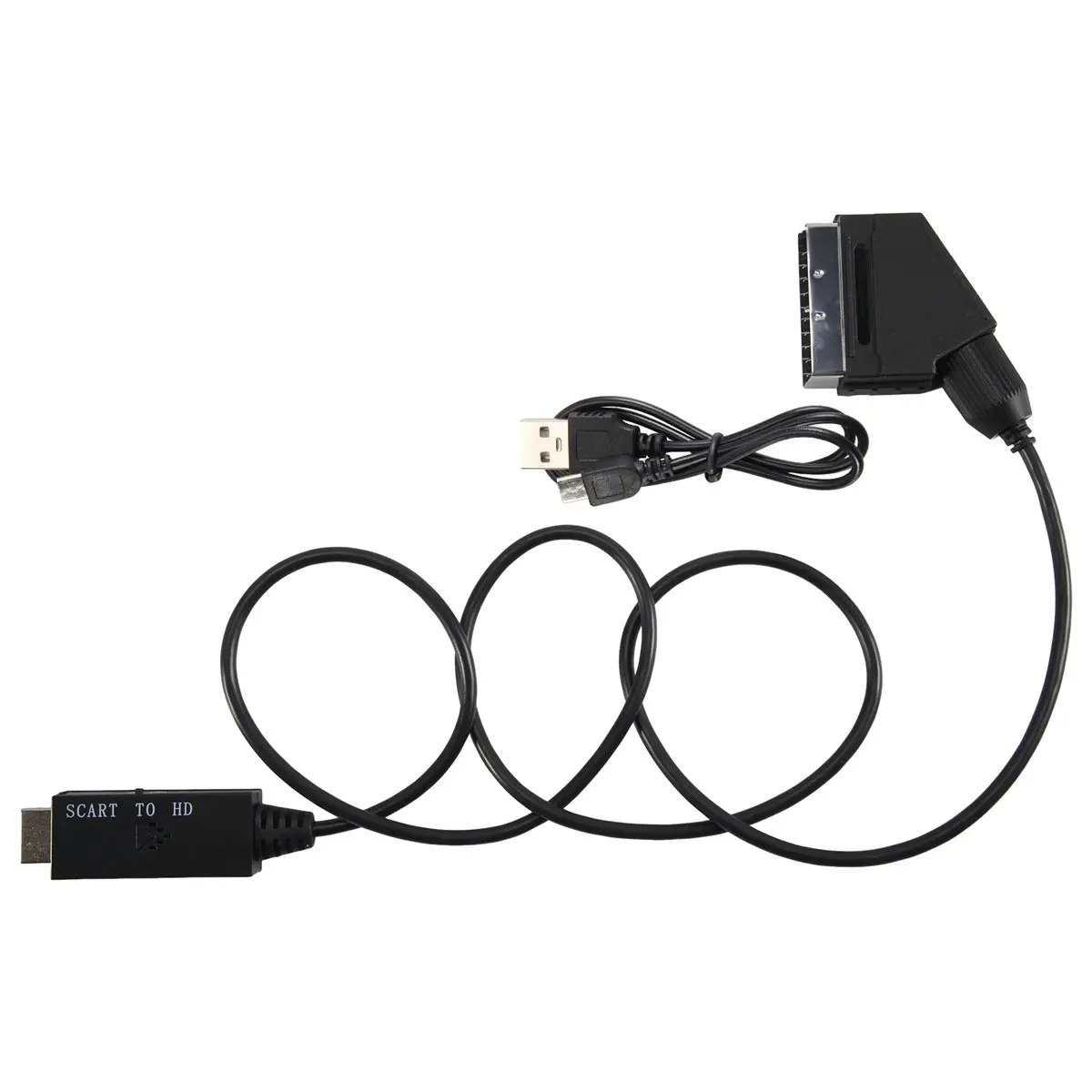 【N21R】 Scart to -Compatible TV Audio Video Adapter Converter Cord