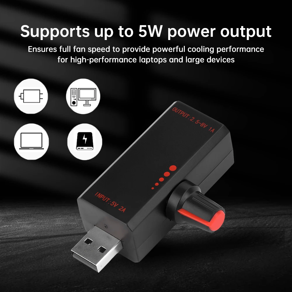 5W DC5V 2A regolatore di velocità continuo ad alta potenza ventola di controllo regolabile dispositivo di raffreddamento tipo-C USB ventola velocità accessori per radiatori