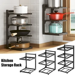 2/3/4 Layer Kitchen Sink Storage Rack Multi-Layer Cooker Storage Rack For Home Stovetop Cabinets Adjustable Pot Rack