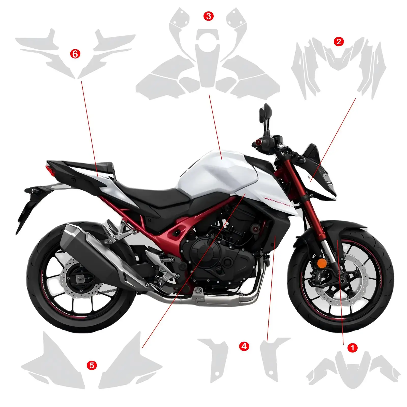 TPU For Honda CB 750 HORNET 2023-2025 PPF Motorcycle Paint Protection Film Full Body Kit Tank Fairing Clear Self-Healing Wrap