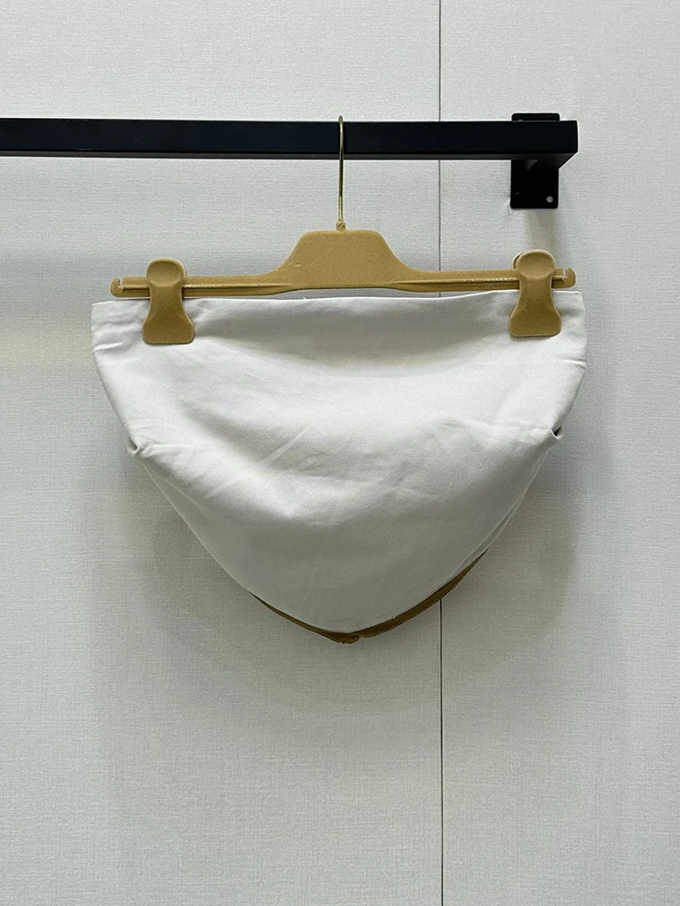 

Summer Fashion Beach Style White Sexy Short Style bandeau Top Women's Solid Color Patchwork Sexy Backless Buckle Strap Tops