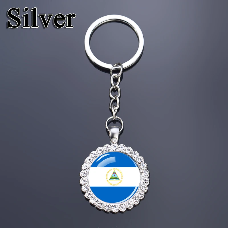 بلد العلم سلاسل المفاتيح الزجاج قبة حجر الراين قلادة سلاسل المفاتيح أعلام كيرينغ الأرجنتين سوريا السودان لبنان ألمانيا روسيا كوبا #4