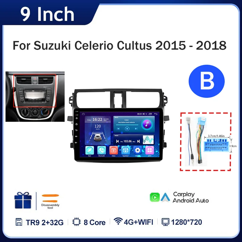 Voor Suzuki Celerio Cultus 2014 - 2021 Autoradio Android Multimedia Speler Gps-navigatie Carplay Scherm Auto Stereo