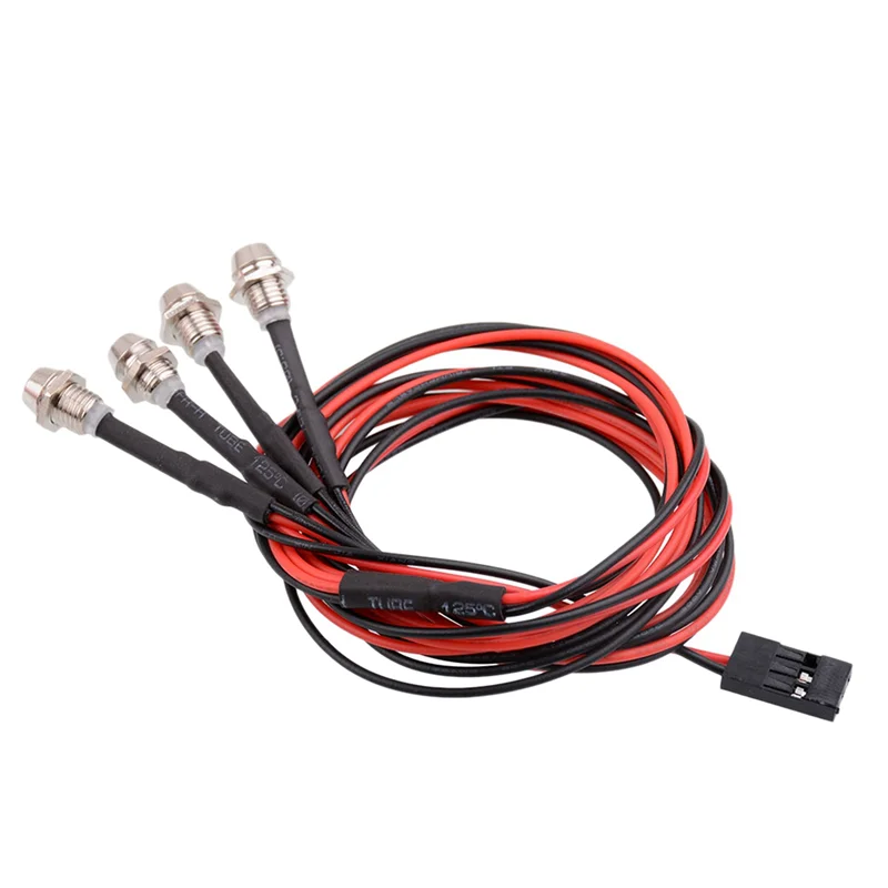 

AS96-2X 4 LED Light Kit 2 White 2 Red 3Mm Headlights For 1/24 RC Crawler Car Axial SCX24 90081 AXI00002 Upgrade Parts