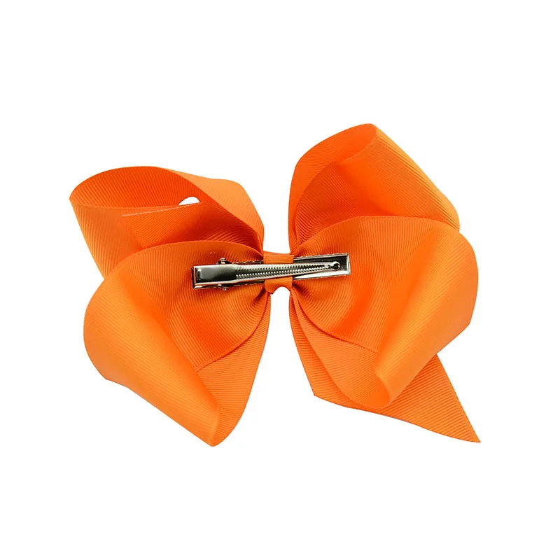 1 pcs 6 Inch Grosgrain Ribbon Boutique Large Solid Bows With Clip Hairpins Kids Girl Hair Accessories Gift 588