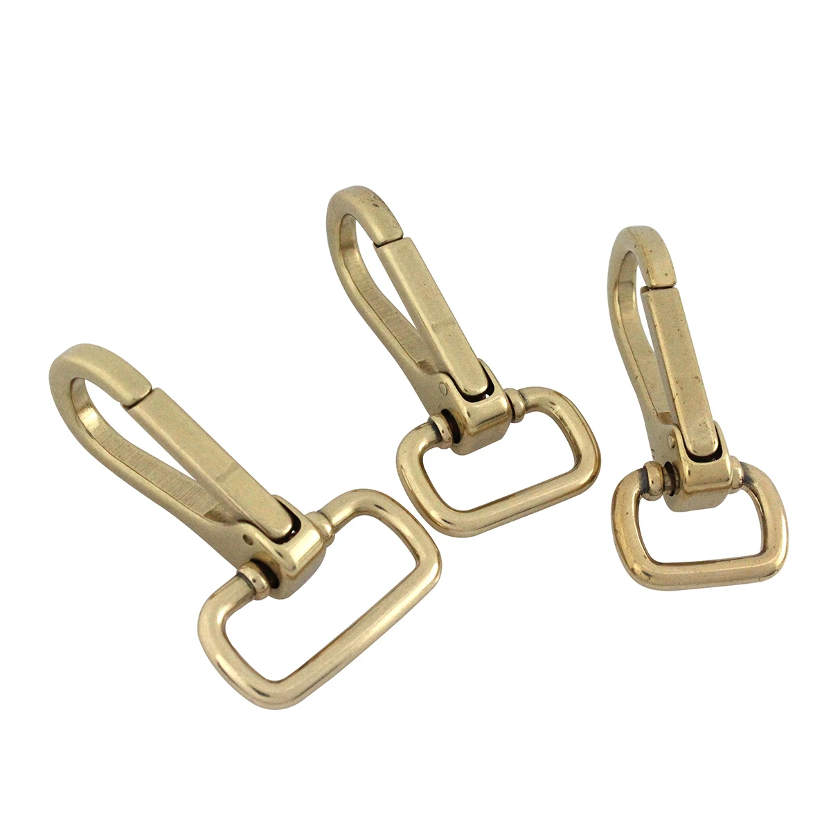 1 piece Solid brass snap hook swivel eye push gate trigger clasp for Leather Craft bag strap belt webbing pet dog leash clip