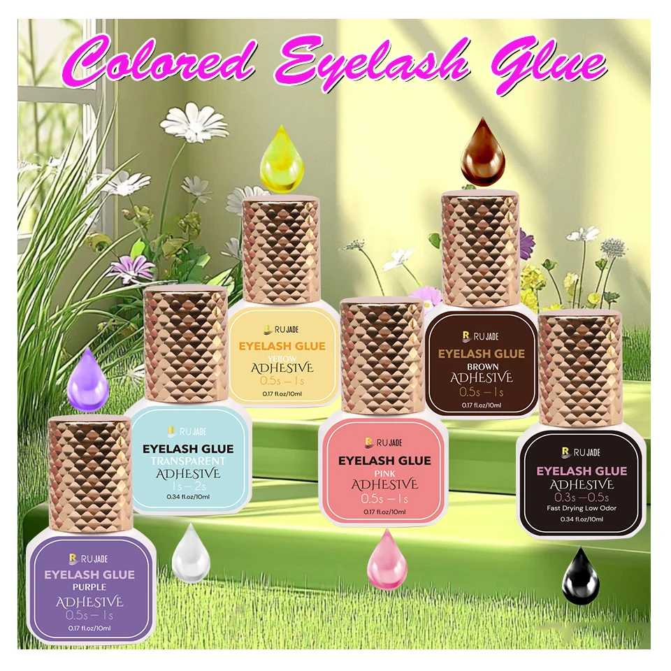 

Eyelash Extension Colored Glue 0.3 Second Quick Dry Adhesive Glue Powerful Strong Lashes Glue No Irritation Adhesive Makeup Tool