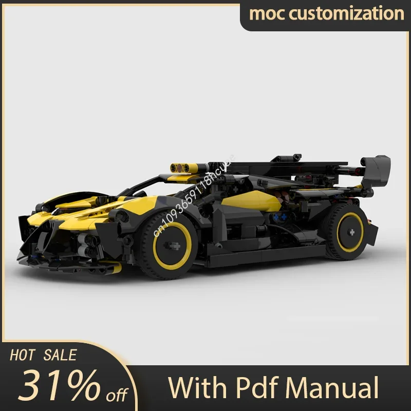 

834 шт. Moc Technic гоночная модель BOLIDE суперкар, совместимый 42151, строительные блоки, набор кирпичей, игрушки, детские образовательные подарки