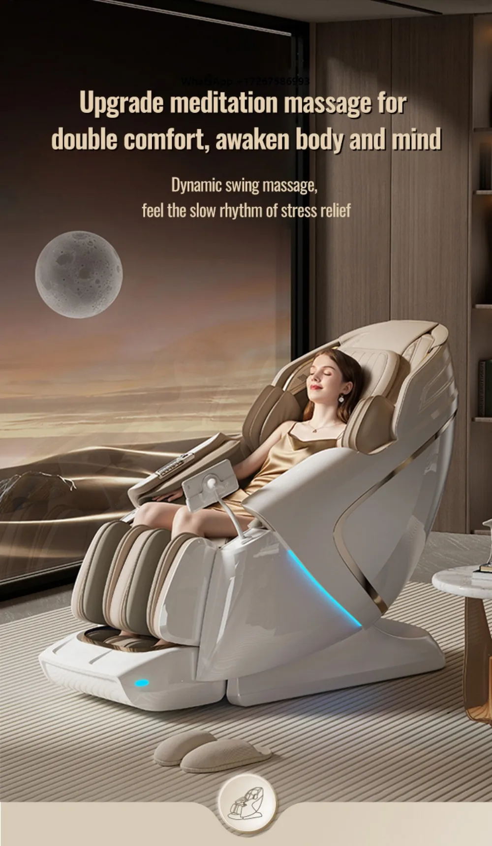 New Arrival 4D SL Track Massage Chair with Dual Air Pumps Waist Swing Zero Wall Space Saving Home&Office Massage Chair