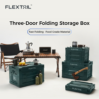 Flextailgear Outdoor Camping Folding Storage Box 50L Large Capacity Car Trunk PP Storage Box Three Door Design Travel Sundry Box