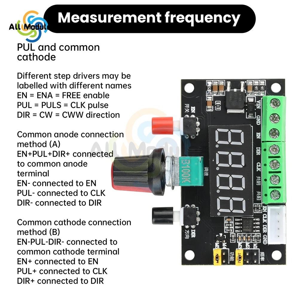

12V 24V Stepper Motor Controller with PWM Pulse Signal Generator, Reversible Rotation & Speed Control for Automation