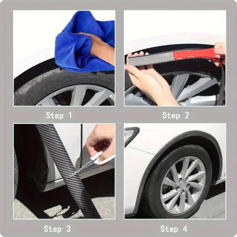 Carbon Fiber Decorative Lips For Wheel Arches Car Body Styling Wheel Arch Trims Carbon Fiber Look Plastic Decorative Stickers