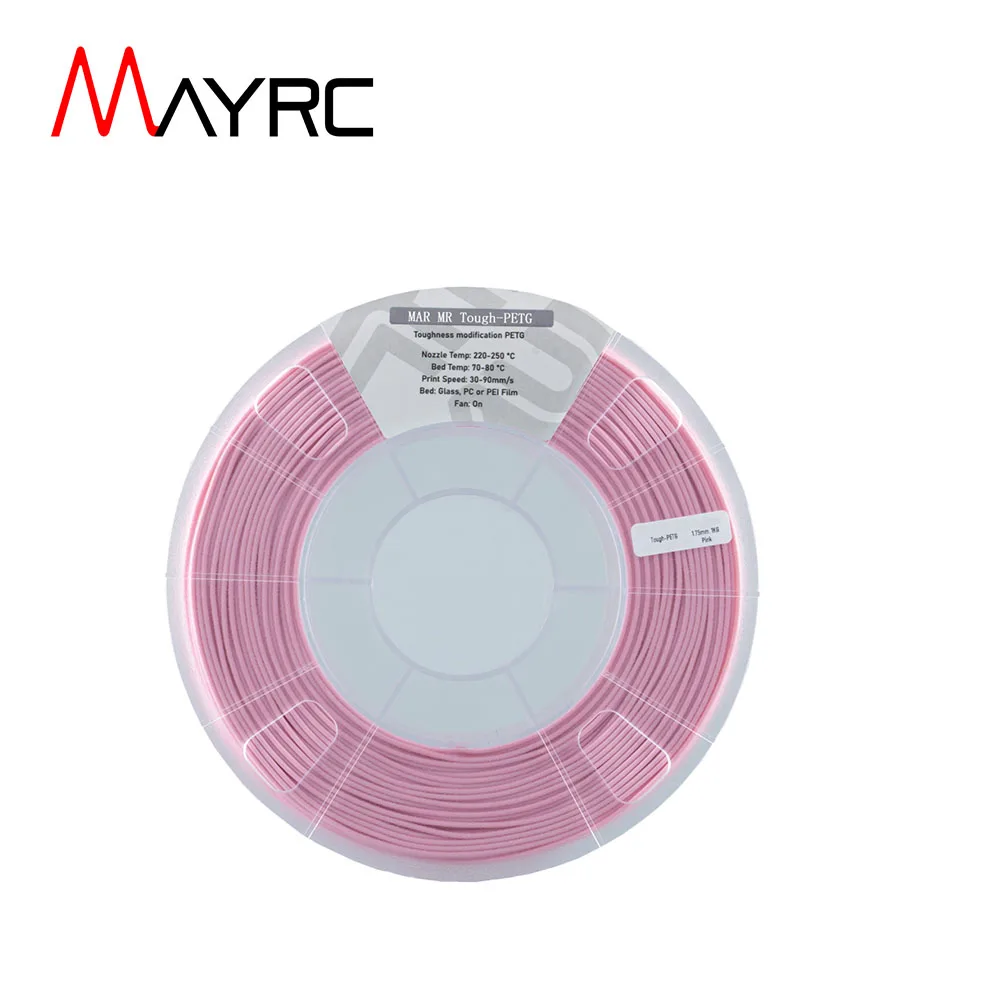 Mayrc ฟิล์ม3D PLA เหนียว10เท่าสำหรับเครื่องพิมพ์3D FDM ไม่มีฟองพร้อมวัสดุสิ้นเปลืองม้วนสาย