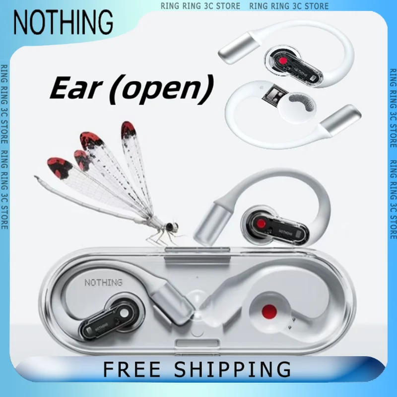 NOTHING Ear Open Wireless Headphones Slim and See Through Bluetooth Earphones Low Lag Mode Ultra-compact Custom Music Earphones