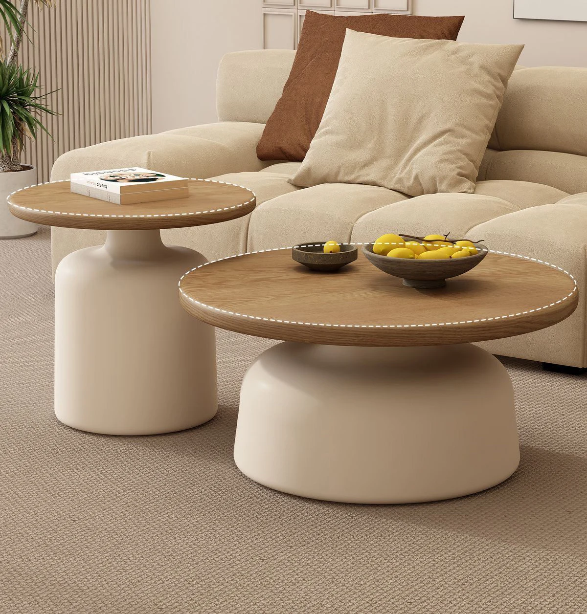 

Light Luxury Coffee Table Modern Simple Home Italian Living Room Designer Round Cream Style