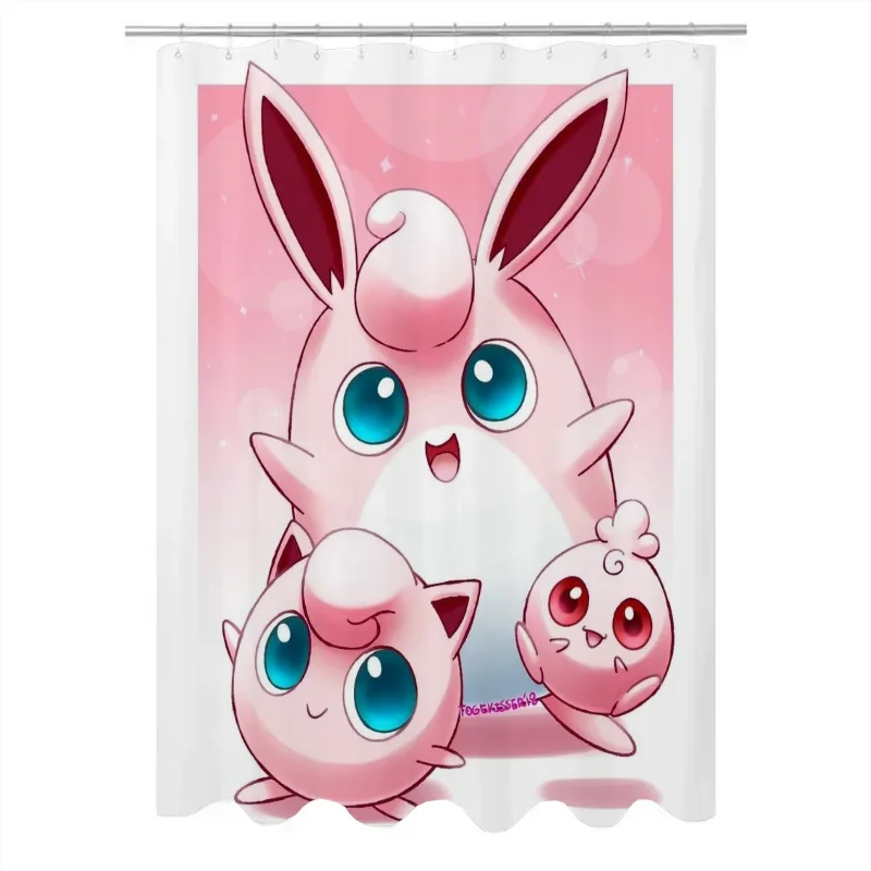 Shower P-pokemones Waterproof Fabric Bathroom Curtains for the Home Bath Curtain Accessories Bedrooms Shade Opaque Products