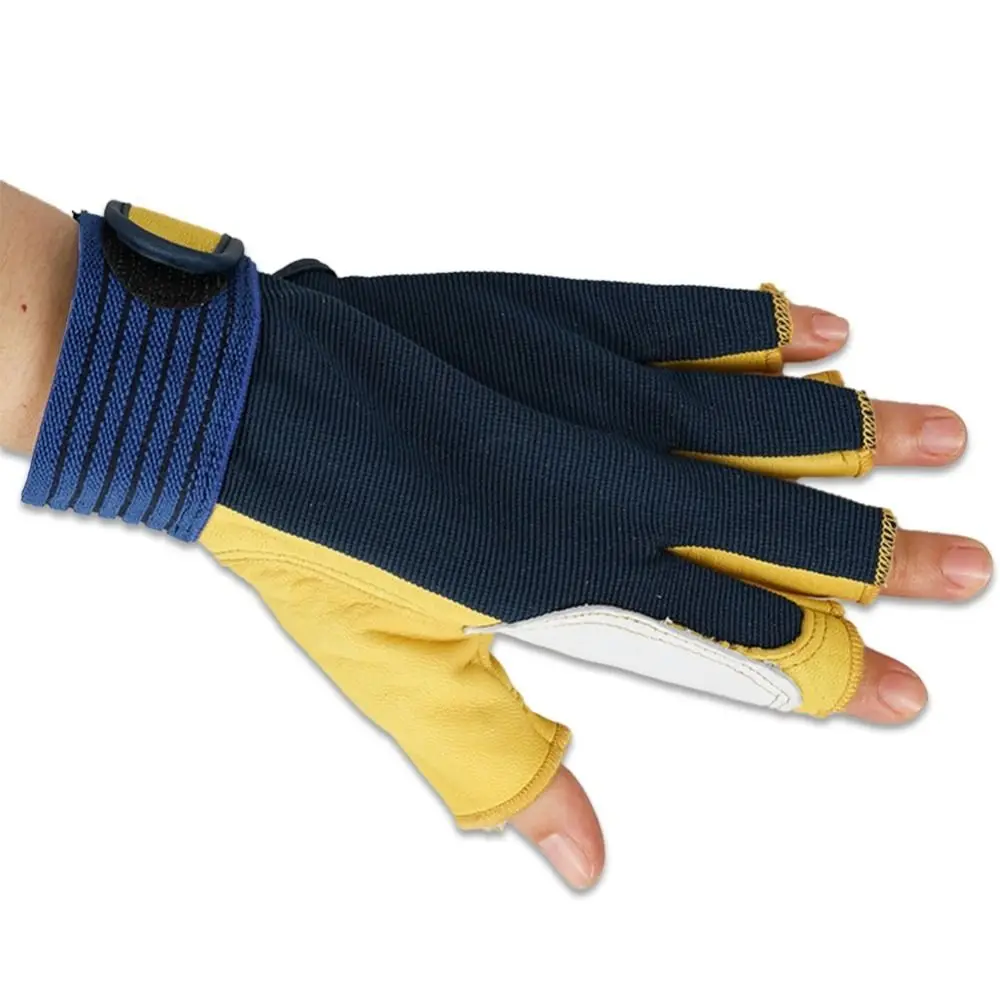 Sheepskin Men's Work Gloves Half Finger Industrial Safety Working Gloves Mitten Protection Wear Resistant Leather Gloves