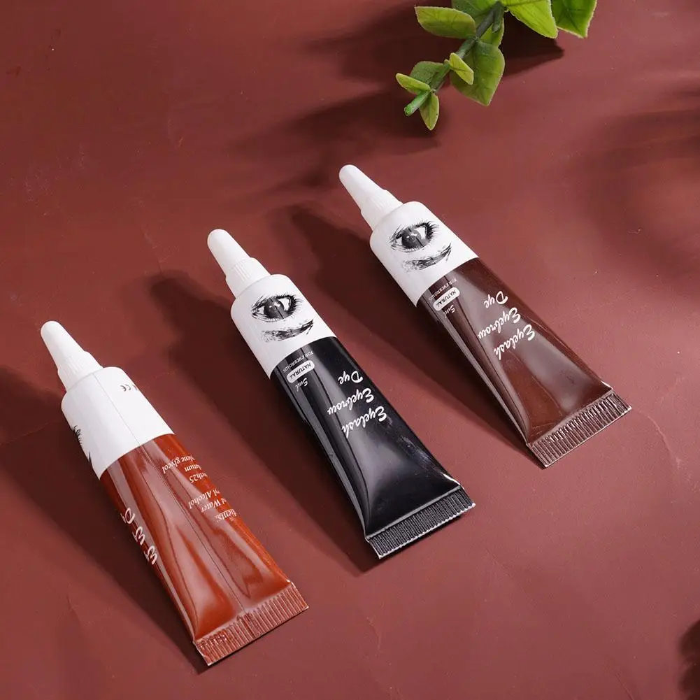 Eyelash Eyebrow Tint Kit Professional Eye Lash Brow Dye กันน้ํา Long Lasting Eyes แต่งหน้าเครื่องมือสีดําสีน้ําตาล Dye Eyebrow Gel