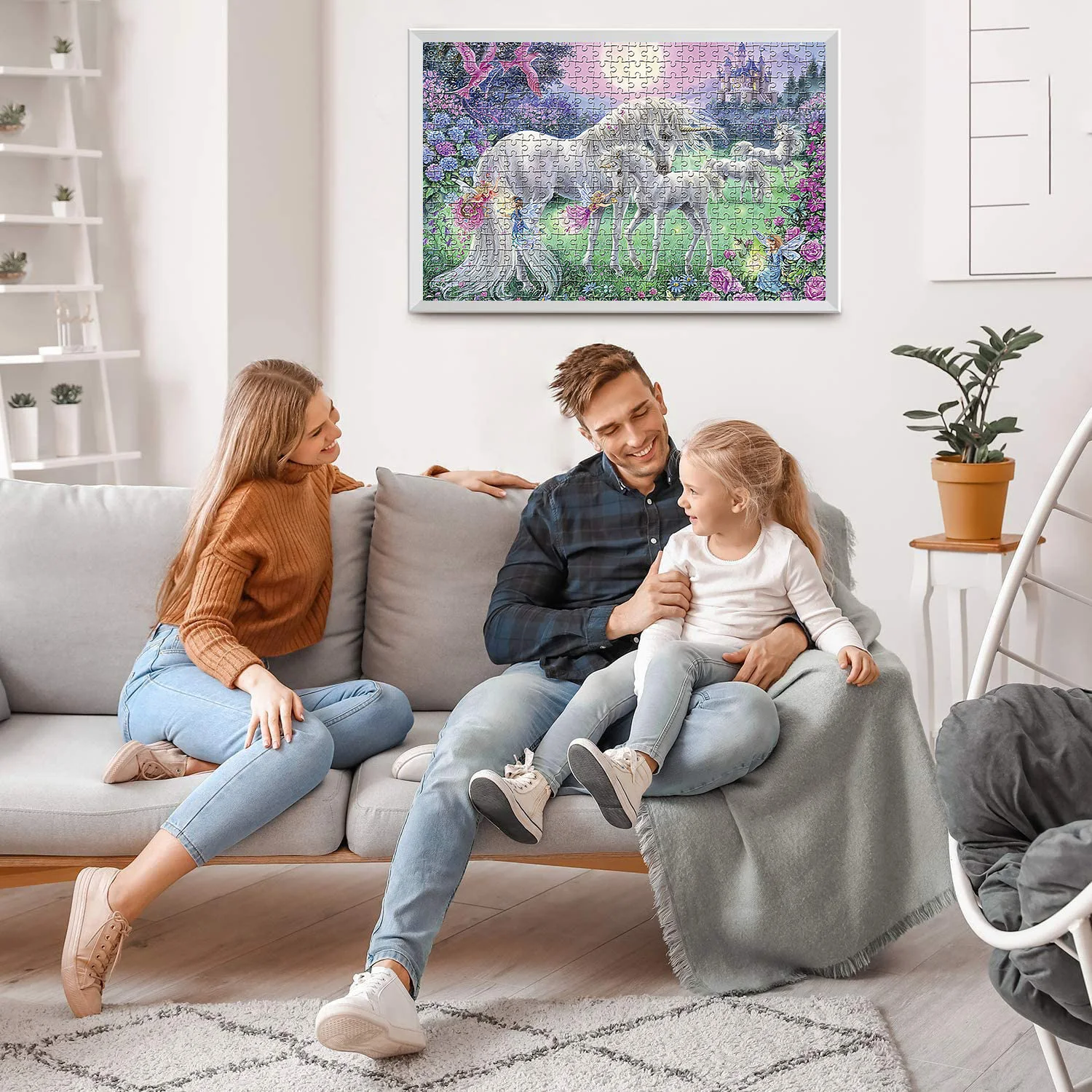 1000-teiliges Einhorn-Puzzle, Heimdekoration, Erwachsene, Puzzlespiele, Familienspaß, Bodenpuzzles, Lernspielzeug für Kinder