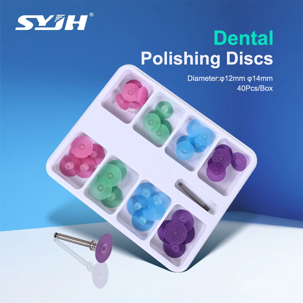 

SYJH 40Pcs/Box Dental Polishing Discs Kit Rainbow Dental Oral Resin Polishing Discs Set Dentistry Finishing Instrument Tools