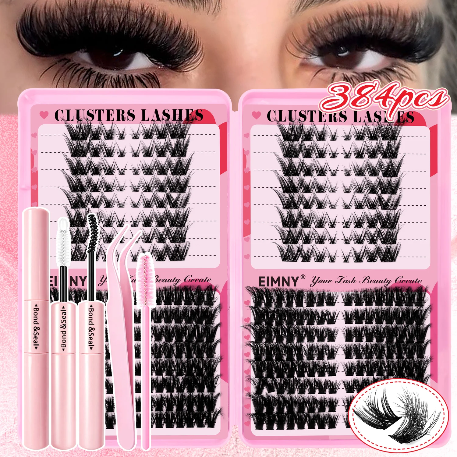 720/200pcs Eyelash Extension Kit with Bond and Seal
