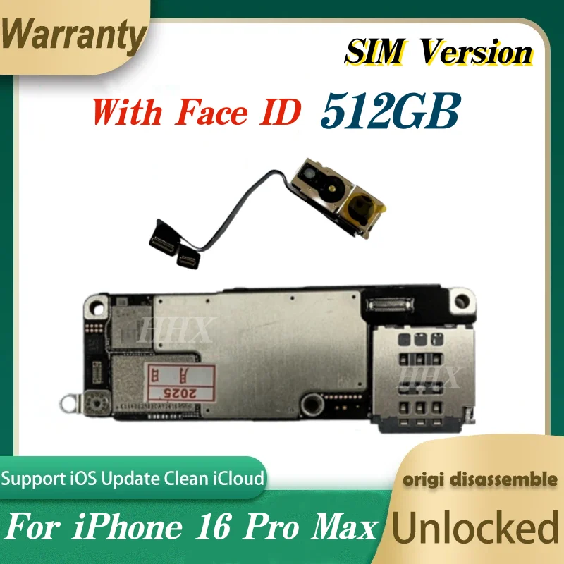 For iPhone 16/16 Plus/16 Pro Max Motherboard With Face ID Unlock