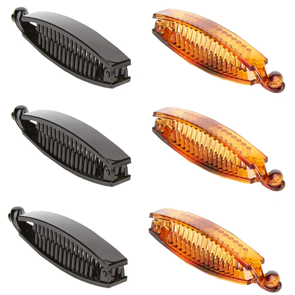 

6Pcs Non-Slip Hair Clip Banana Style Horsetail Clip Women Hair Accessory Anti-Slip Grip Lightweight Compact Design Daily Office