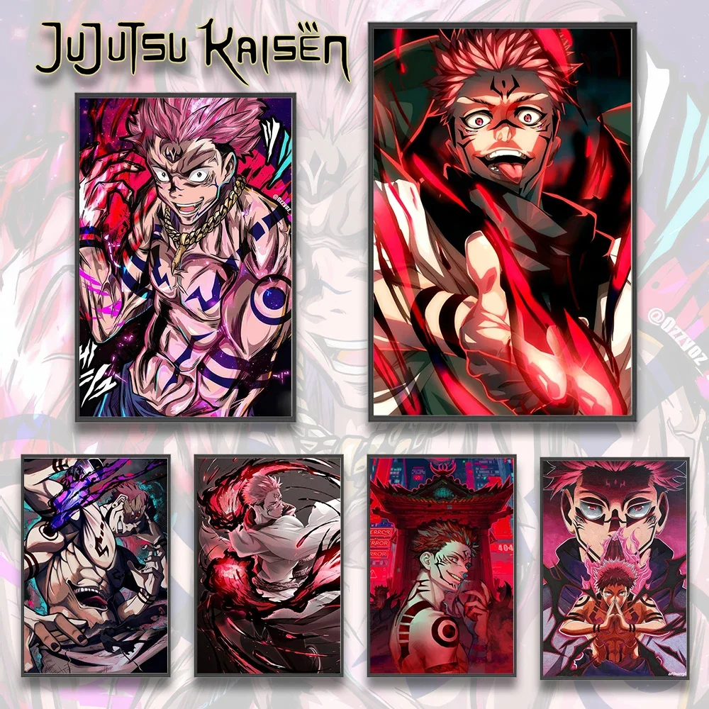 

J-Jujutsu Self-adhesive Anime Poster Wall Home Decoration Gojo Satoru Painting Modern Itadori Yuji Bedroom Wallpaper Gift