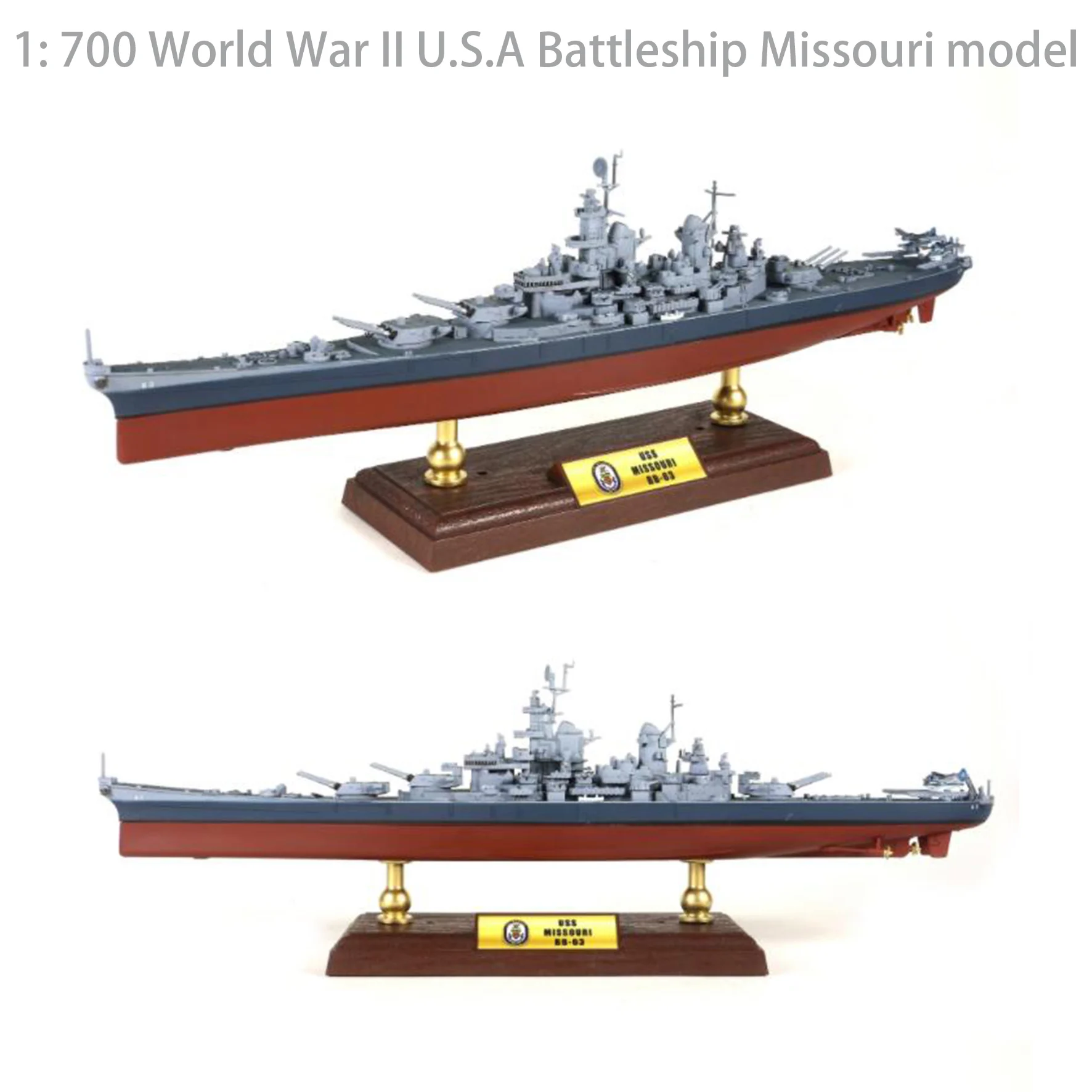 

1:700 America Battleship Missouri model Alloy simulation warship model Finished product 86003